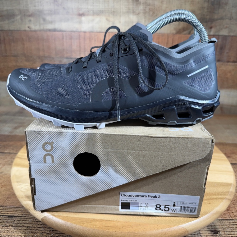 On‎ Running Shoes Womens 8.5 Black Sneakers Cloudventure Peak 3 Trail Hiking